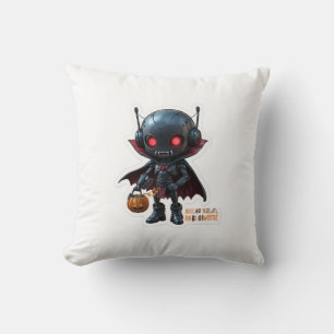 Dark Vampire Robot Halloween Creepy Cute Sci-Fi Cushion