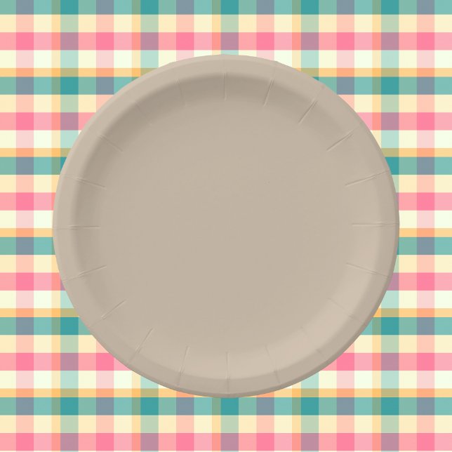 Dark Vanilla Solid Colour Paper Plate (Creator Uploaded)