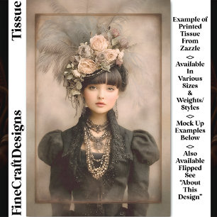 Dark Victorian Fashion, Feathers DX8L Decoupage Tissue Paper