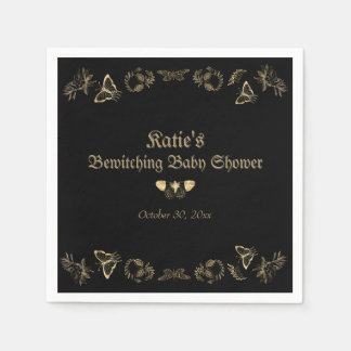 Dark Victorian Gothic Halloween Baby Shower Napkin
