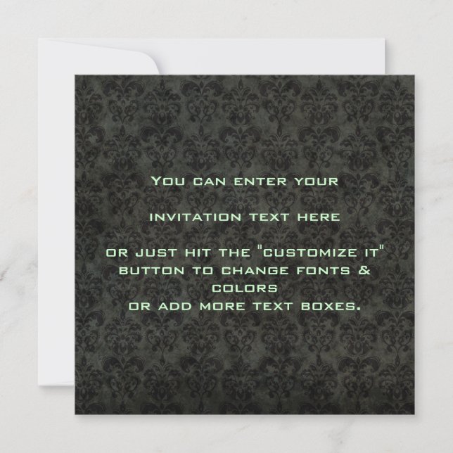 Dark Victorian Square Invitation (Front)