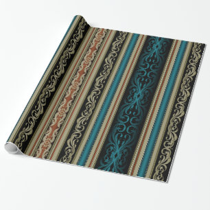 Dark Victorian Stripe Wrapping Paper