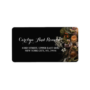 Dark vintage Floral  Label