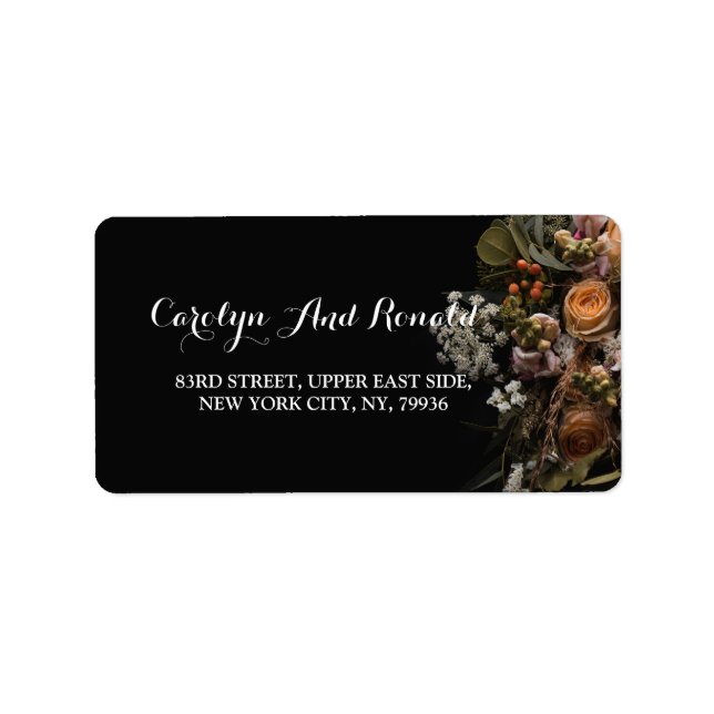 Dark vintage Floral  Label (Front)