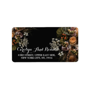 Dark vintage Floral  Label