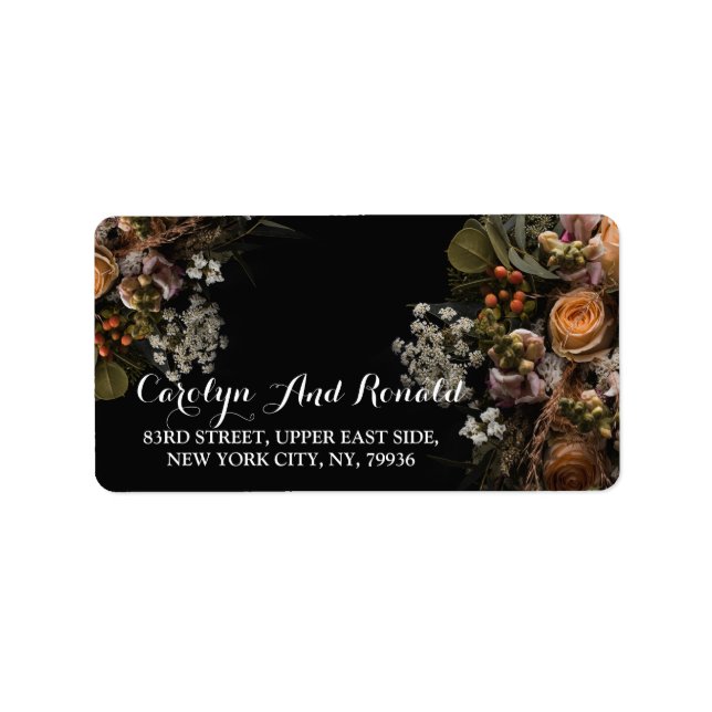 Dark vintage Floral  Label (Front)