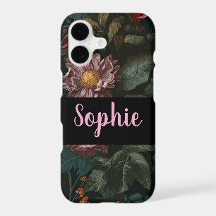 Dark Vintage Floral Personalised Name