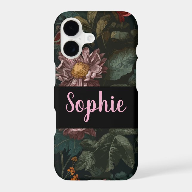 Dark Vintage Floral Personalized Name  (Back)