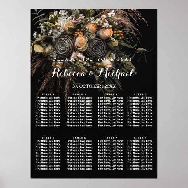 Dark vintage Floral Poster (Front)
