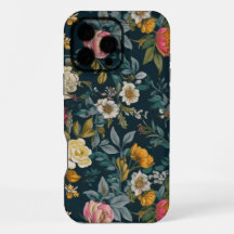 Dark Vintage Floral Tough iPhone 16 Pro Max Case