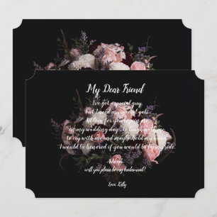 Dark vintage Florawill be my bridesmaid Invitation