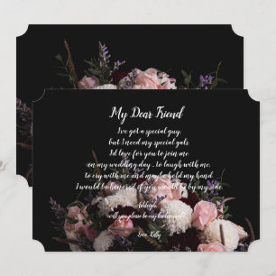Dark vintage Florawill be my bridesmaid Invitation