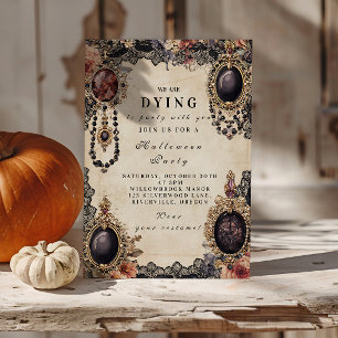 Dark Vintage Portrait Halloween Invitation