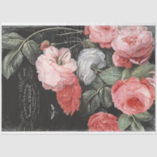 Dark Vintage Rose Decoupage Paper