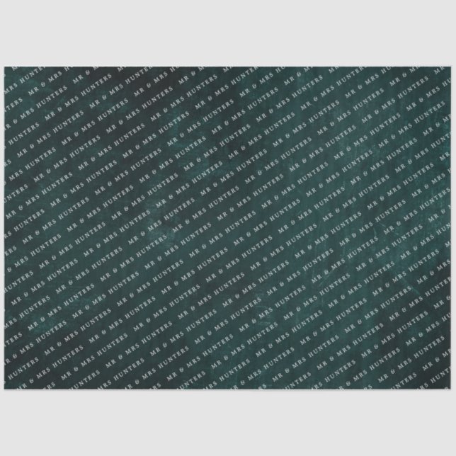 Dark Vintage Wreath emerald green  Tissue Paper (Front)