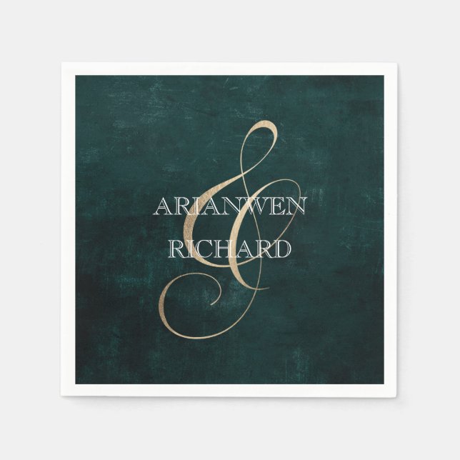 Dark Vintage Wreath with rustic Foliage Invitation Napkin (Front)