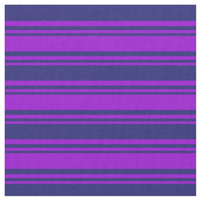 Dark Violet and Midnight Blue Stripes Pattern Fabric (Close Up)