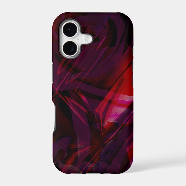 Dark Violet Crimson Abstract Geo iPhone 17 Case (Back)