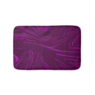 Dark Violet, Purple, Magenta Faux Brocade Bath Mat