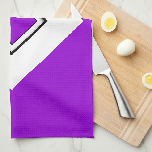 Dark Violet Top Lettered Tea Towel (Quarter Fold)