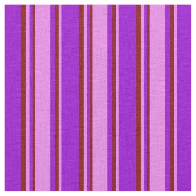 Dark Violet, Violet & Maroon Coloured Stripes Fabric (Close Up)