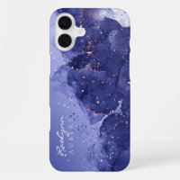 Dark Violet Watercolor Ink Glitter Customisable