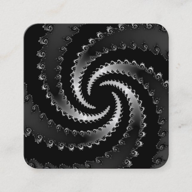 Dark Vortex Fractal Square Business Card (Front)