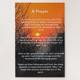 dark walkway into a bright orange sunset jigsaw puzzle