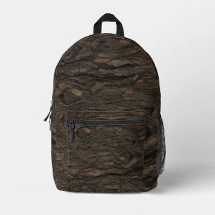 Dark Walnut Bark   Rugged Woodland Hunter Camo Printed Backpack