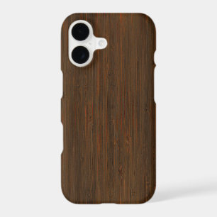Dark Walnut Brown Bamboo Wood Grain Look