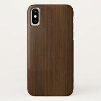 Dark Walnut Brown Bamboo Wood Grain Look
