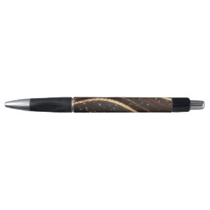 Dark Walnut Wood Grain with Sparkling Gold Rivers