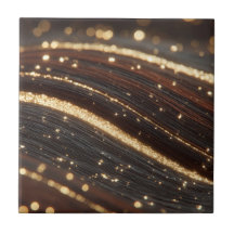 Dark Walnut Wood Grain with Sparkling Gold Rivers 
