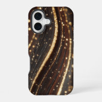 Dark Walnut Wood Grain with Sparkling Gold Rivers