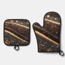 Dark Walnut Wood Grain with Sparkling Gold Rivers 