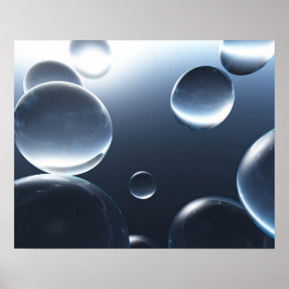 Dark Water Droplets Poster