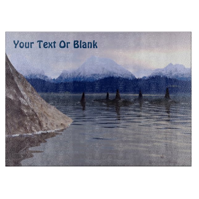 Dark Water Orca Cutting Board (Front)