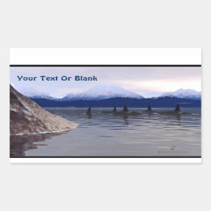 Dark Water Orca Rectangular Sticker