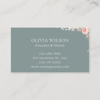 Dark Watercolor Floral Business Card