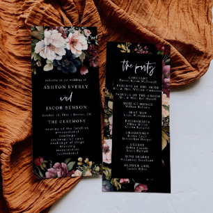 Dark Wedding Stationery Floral Wedding Programs
