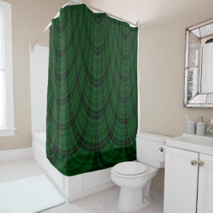 Dark Welsh Plaid-polarised Shower Curtain