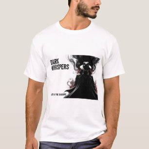 Dark Whispers Shadow Man Artwork   Gothic Noir  T-Shirt