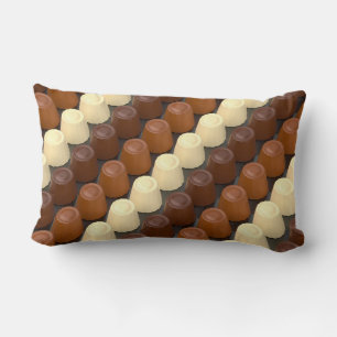 Dark, white and milk chocolate pralines lumbar cushion