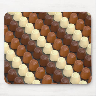 Dark, white and milk chocolate pralines mouse pad