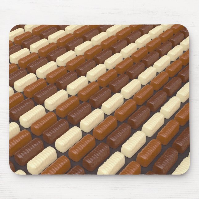Dark, white and milk chocolate pralines mouse pad (Front)