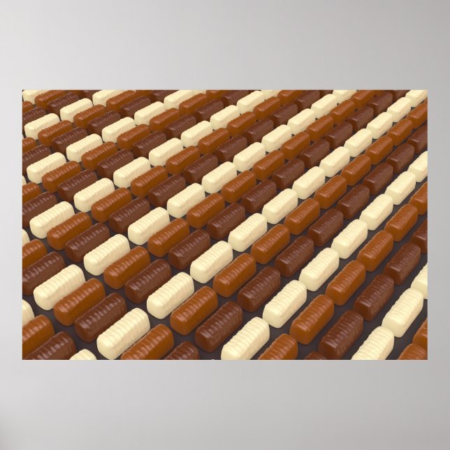 Dark, white and milk chocolate pralines poster (Front)