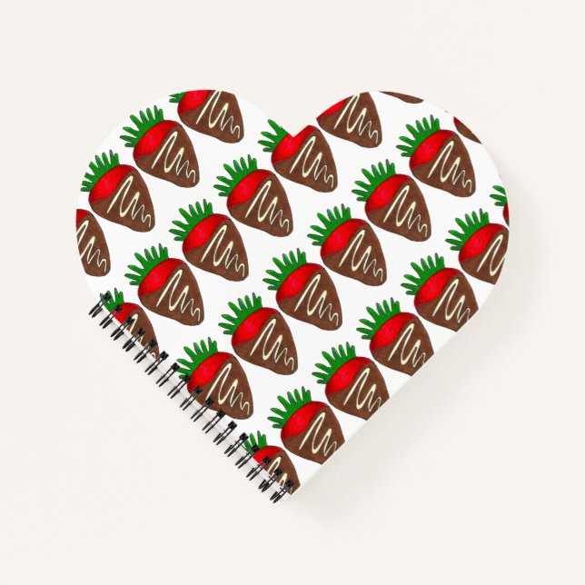 Dark White Chocolate Dipped Covered Strawberries Notebook (Front)