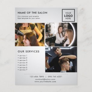 Dark White Marketing Photo Flyer for Salon