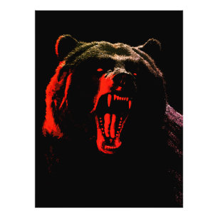 Dark Wild Bear Portrait in Dramatic Lighting Photo Print