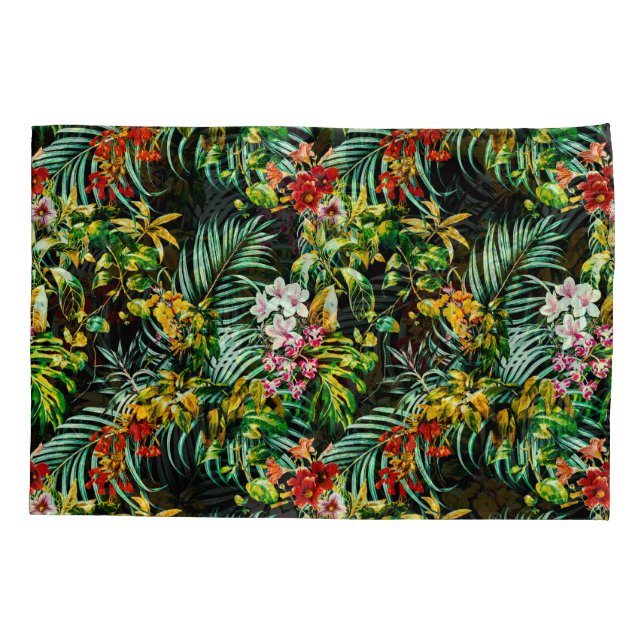 Dark wild exotic jungle pillowcase (Back-Left)